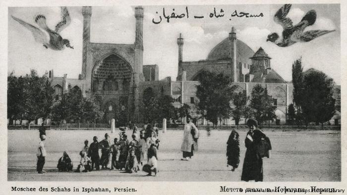 مسجد شاه در اصفهان. تاریخ ۱۹۱۰ میلادی.